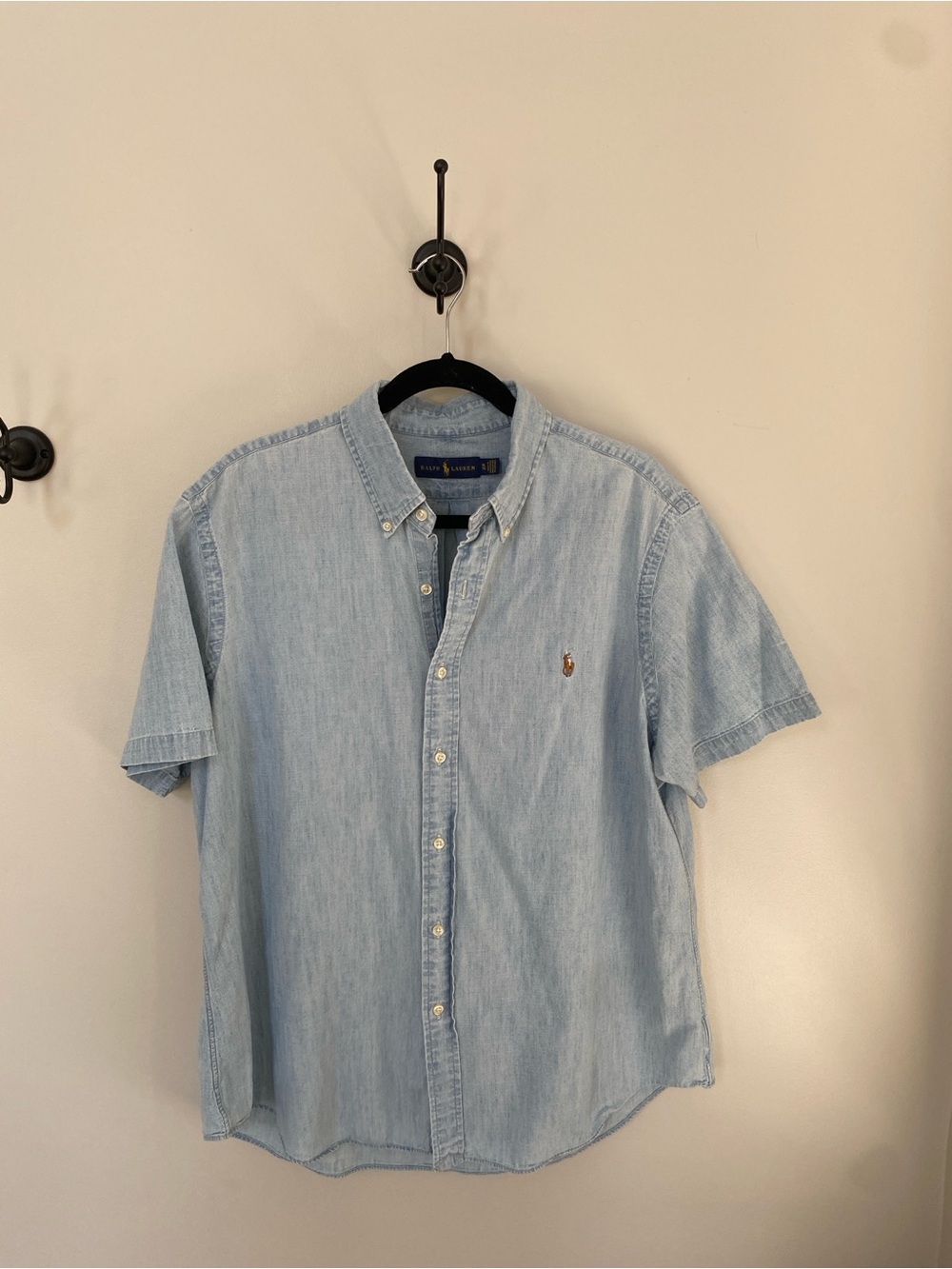 RARE Ralph Lauren 100% Cotton Vintage Chambray Denim Button Down